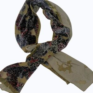 Vintage Cocoon House Silk Velvet Multicolor Scarf